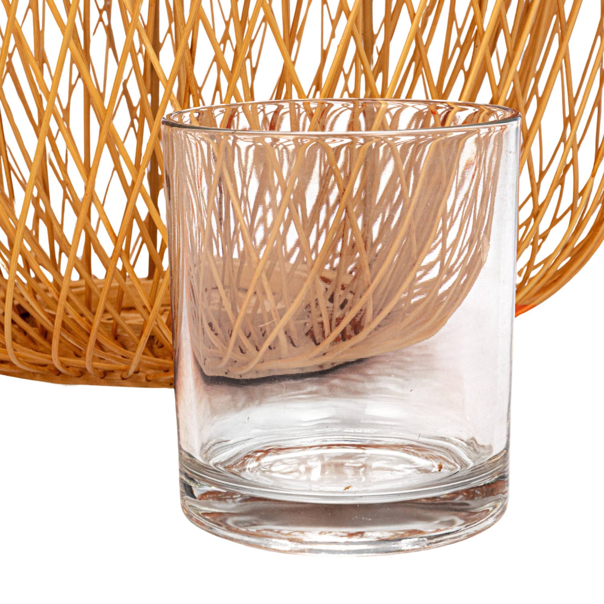 Hello Honey® 20" Decorative Bamboo Hand-Woven Lantern Candle Holder